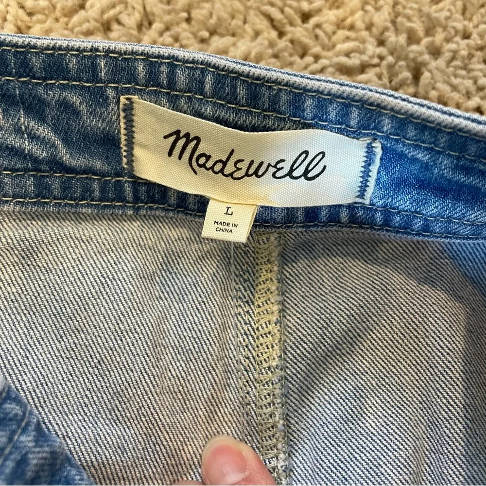 Madewell Denim Zip Smock-Waist Jumpsuit in Baisley Wash Size Large - Picture 12 of 15